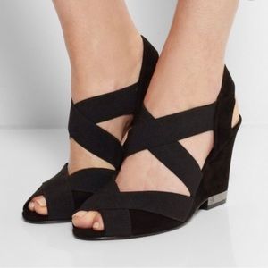 NWT Tory Burch Wedges with Elastic Criss-Cross - Size 11